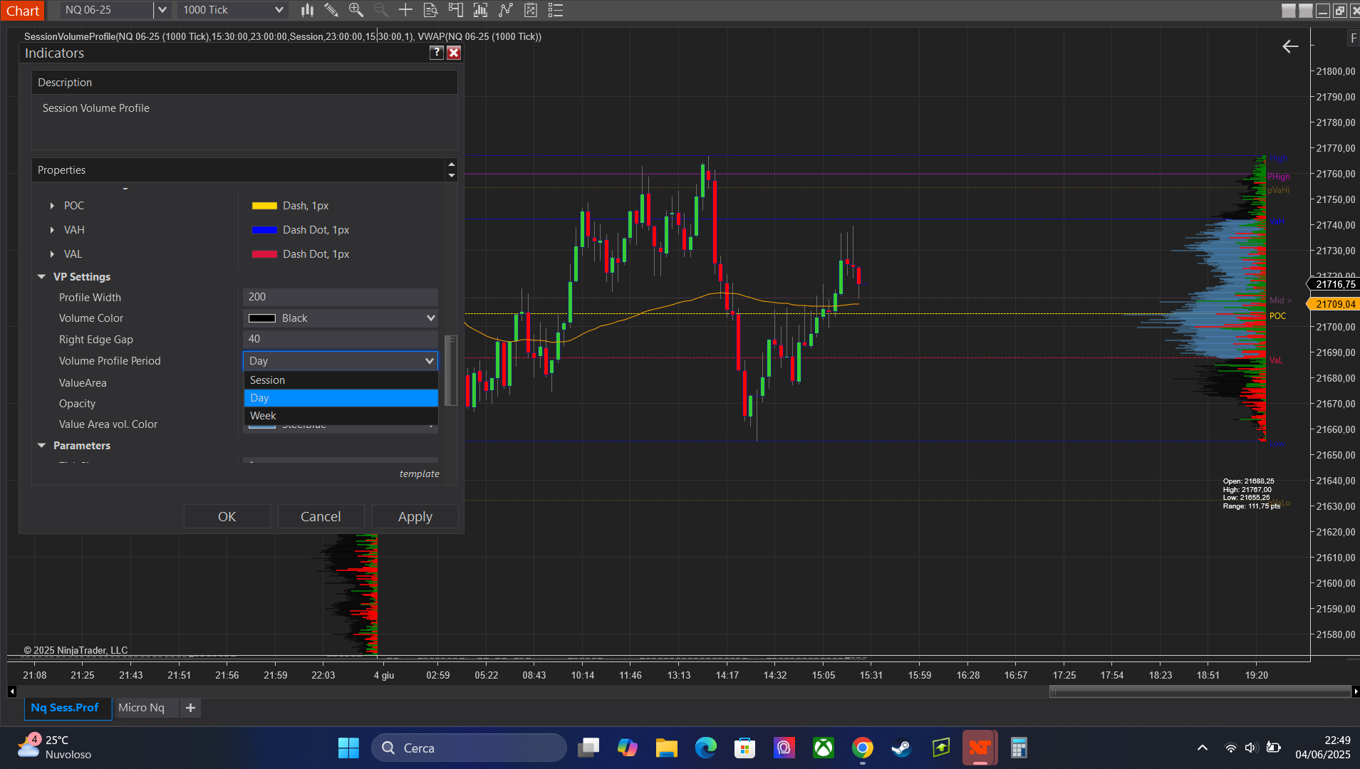 Volume Profile for NinjaTrader 8 (TRIAL 14days) - LPMDT Trading